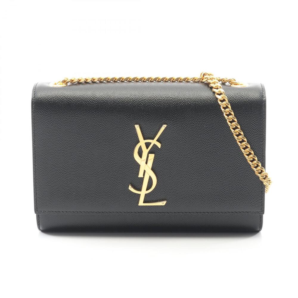 Saint Laurent Paris Kate Shoulder Bag Leather Black New